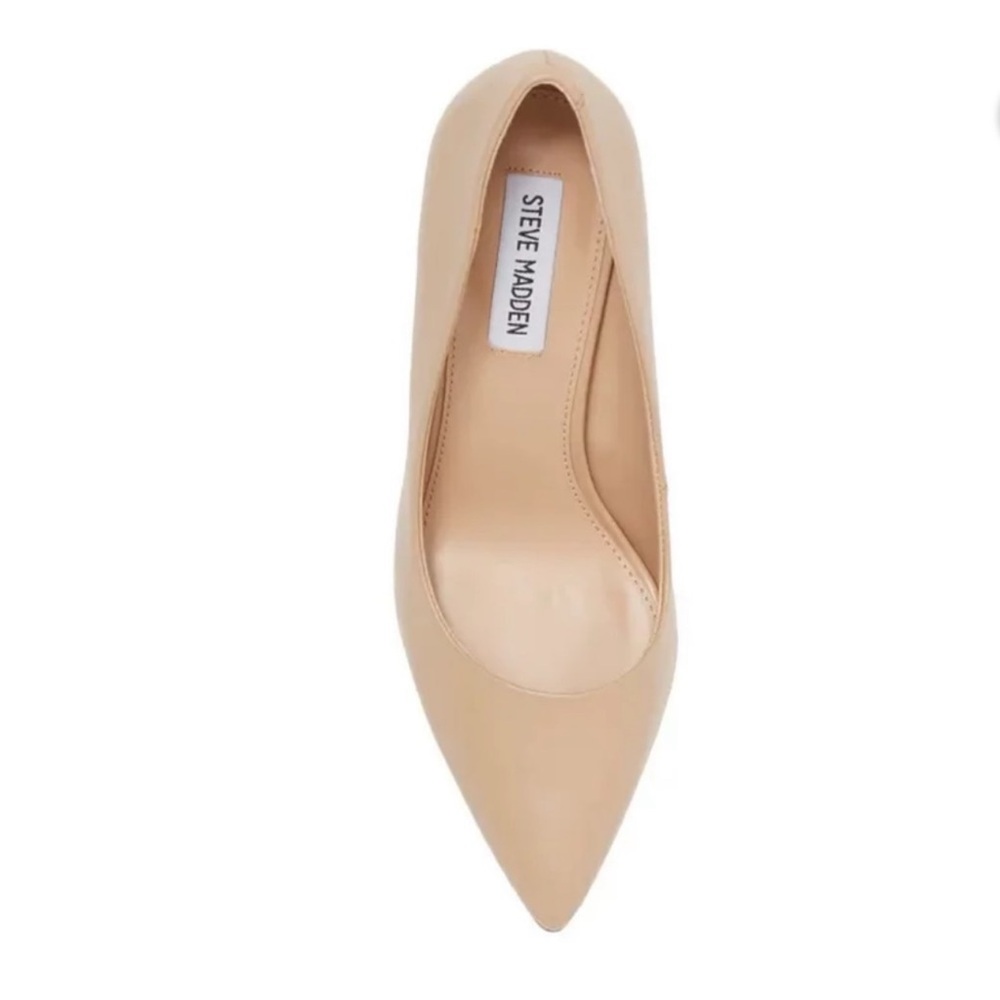Steve Madden Salza Nude Leather heel pumps shoes women size 7.5 - Picture 4 of 10